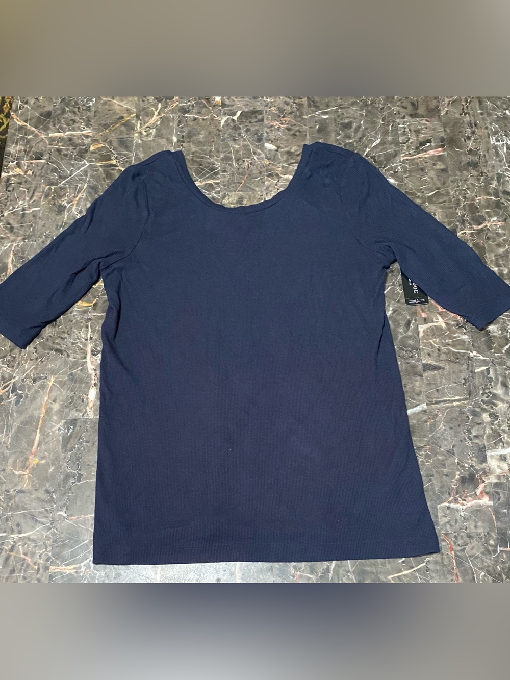Liverpool  Spin It Around Navy Ribbed Top